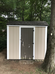old shed looks new after new siding and trim update